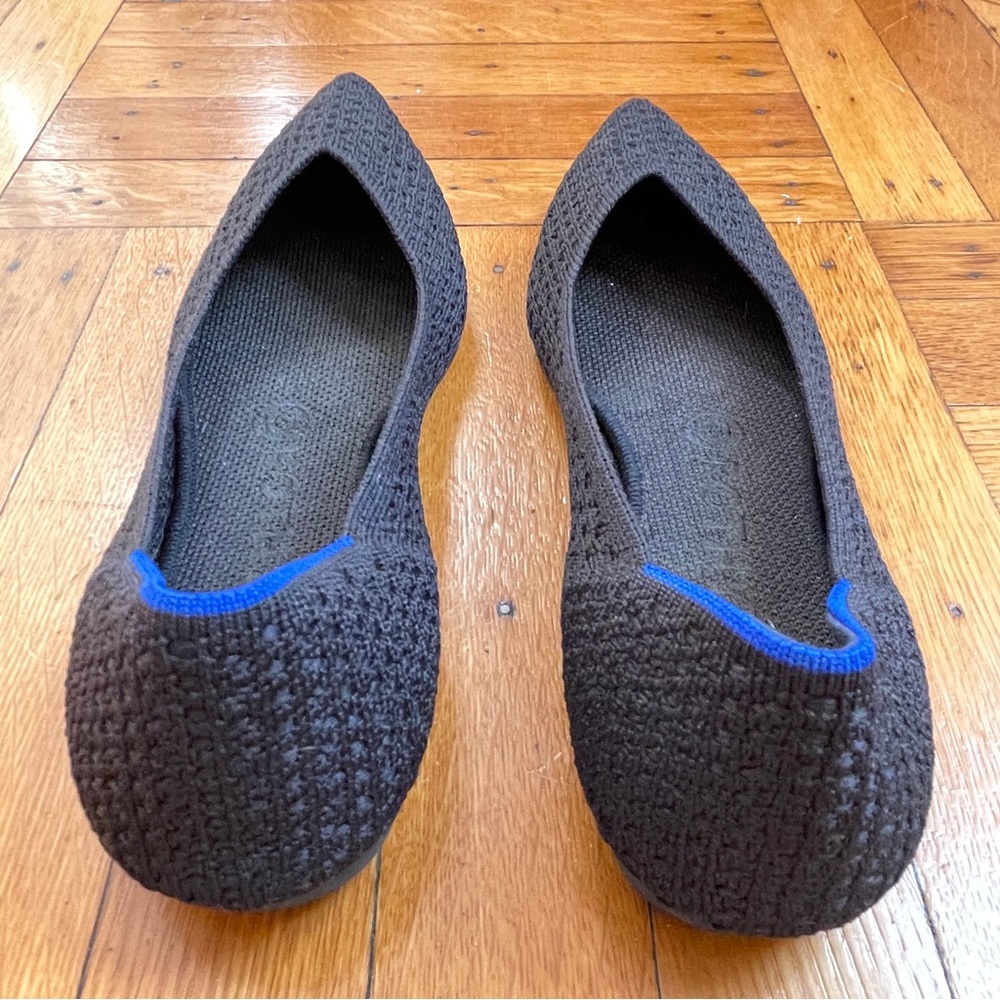 Rothy’s Black Pointed Toe Flats 8W - Picture 4 of 8